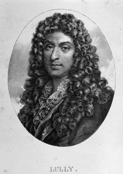 让-巴蒂斯特-卢利（Giovanni Battista Lulli）（1632-1687）的肖像，意大利裔法国作曲家。雕版画 19世纪。 作者 未知艺术家