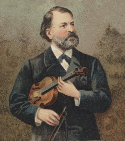 约瑟夫（Jos）-约阿希姆（1831 -1907）的肖像，匈牙利（奥匈帝国）小提琴家和犹太裔作曲家。 作者 未知艺术家
