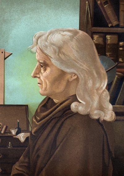 法国天文学家Joseph Jérôme Lefrançois de Lalande（1732年至1807年）的肖像，出自Louis Figuier的《La Ciencia y sus Hombres》。巴塞罗那1881年 作者 未知艺术家