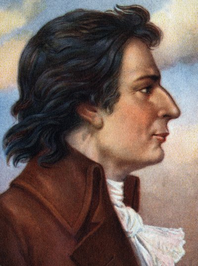 热气球发明者约瑟夫-德-蒙哥菲尔的肖像。 作者 未知艺术家