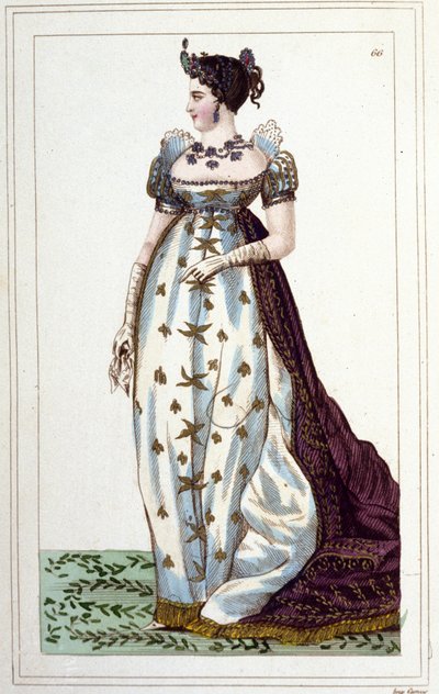 博哈奈·波拿巴 (Beauharnais Bonaparte)（1763 - 1814 年）的约瑟芬肖像，1830 年穿着帝国服装雕刻的法国皇帝 作者 未知艺术家