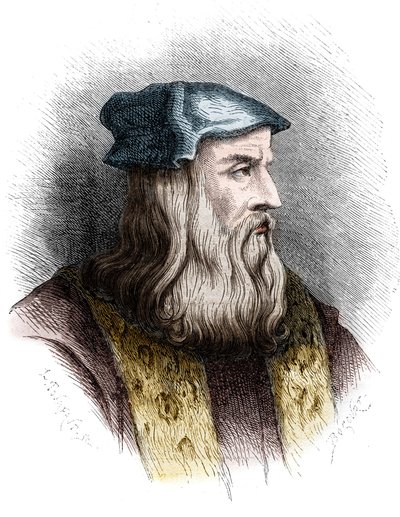 伦纳德-德-芬奇（Leonard da Vinci）（1452-1519）的肖像，意大利画家。 作者 未知艺术家