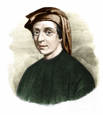 Leonardo Fibonacci (1170-1245)的肖像。(Leonard of Pisa)。意大利数学家。 作者 未知艺术家