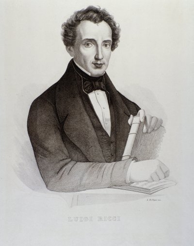 路易吉·里奇 (Luigi Ricci) 的肖像 (雕刻 作者 未知艺术家