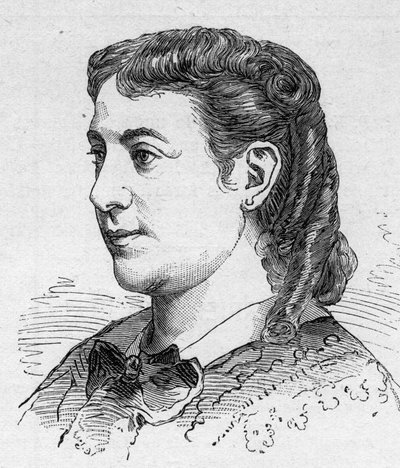 马德琳-布罗汉（1833-1900）的肖像，法国喜剧演员，法兰西喜剧团成员 8月16日《世界画报》第1168期的版画。 作者 未知艺术家