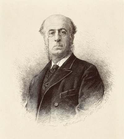 Manuel SILVELA Y LA VIELLEUZE (1830-1892) 的肖像，西班牙政治家。 马德里。 国家图书馆版画。 作者 未知艺术家