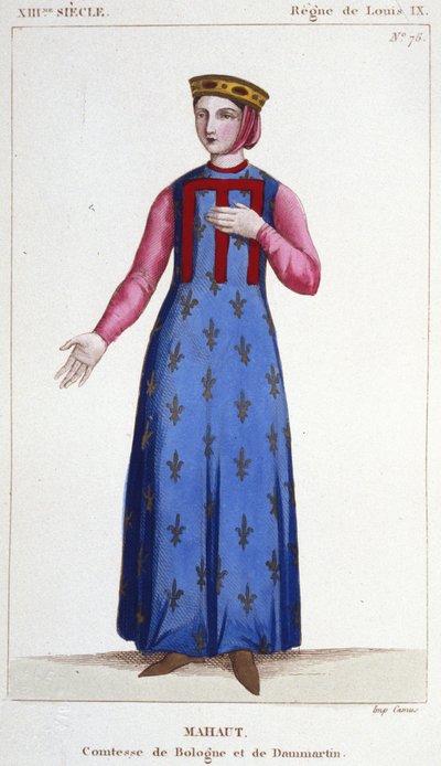 Mathilde de Dammartin (ca. 1202-1259) 或 Mahaut、Comtesse de Boulogne et de Dammartin (Mathilde II) 和 d