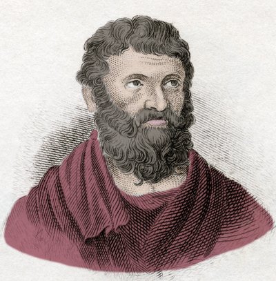 Miltiad (Miltiades) the Young (公元前 540-489 年) 的肖像，雅典的战略和色雷斯的 Chersonese 的暴君。 19 世纪的雕刻。 作者 Unknown artist