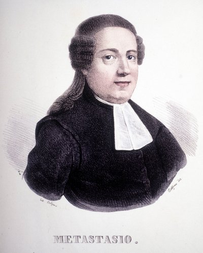Pierre Metastase（或 Pietro Metastasio）的肖像（1698 - 1782）。 作者 未知艺术家