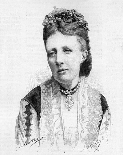 1888年，瑞典和挪威的索菲女王的肖像。 作者 未知艺术家