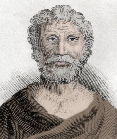 Quintus Junius Rusticus（约 100 至 170 左右）的肖像，斯多葛主义哲学家。 19 世纪的雕刻。 作者 Unknown artist