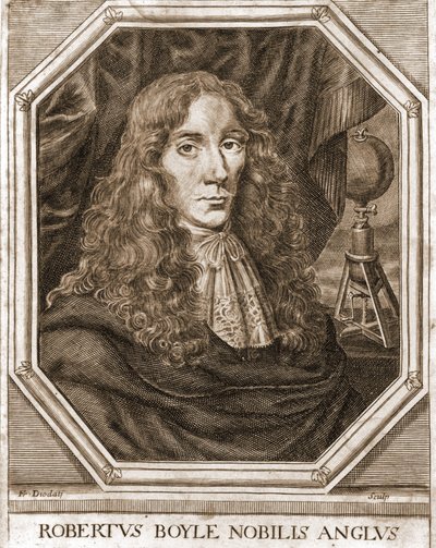 罗伯特·博伊尔 (1627 - 1691) 的肖像，爱尔兰物理学家和化学家。 作者 未知艺术家