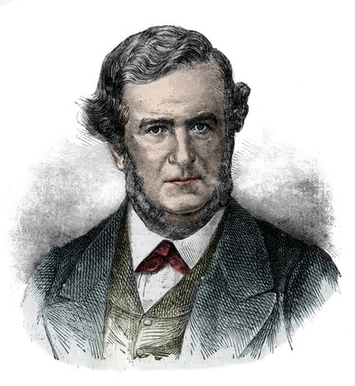 萨鲁斯蒂亚诺-奥洛萨加(1805-1873)的肖像 英国政治家、外交家和作家--1870年刻版 作者 未知艺术家