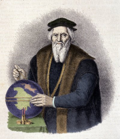 意大利航海家塞巴斯蒂安-卡博特（1476-1557）的画像。(Sebastiano Caboto)。 作者 未知艺术家