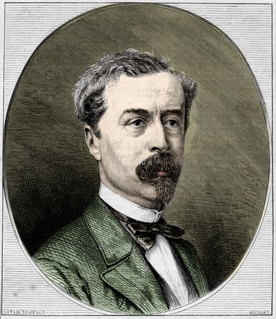 理查德-华莱士爵士（1818-1890）的肖像，英国慈善家和艺术品收藏家。1872年的雕版画。 作者 未知艺术家