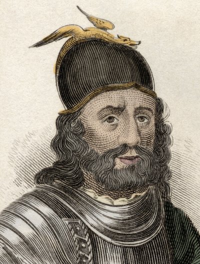 威廉-华莱士爵士（勇敢的心）（约1270-1305）的肖像，苏格兰骑士。19世纪的雕版画。 作者 未知艺术家