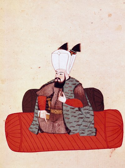 苏丹阿穆拉特三世（或穆拉德三世）（1574-1595 年）的肖像 17 世纪（1671 年）原件后，19 世纪（1828 年）手稿的缩影。 威尼斯，马尔西亚纳图书馆 作者 未知艺术家