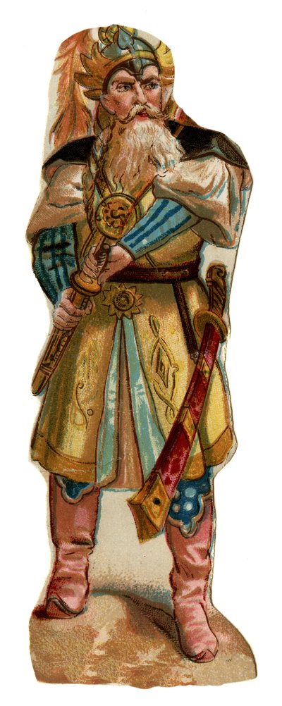 塔梅尔兰（1336-1405）（或铁木兰，"跛脚的铁木尔"）的画像。彩色石版画，19世纪末。 作者 未知艺术家