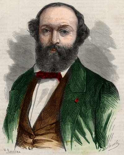 西奥多-卢梭（1812-1867）的肖像，法国画家。雕刻在 "图解的宇宙 "中 作者 未知艺术家