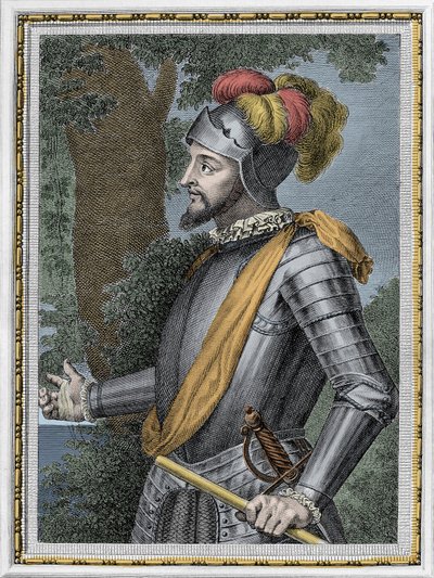 Vasco Nunez de Balboa，西班牙征服者（1475-1517）的肖像 - 雕刻 19 世纪 作者 未知艺术家