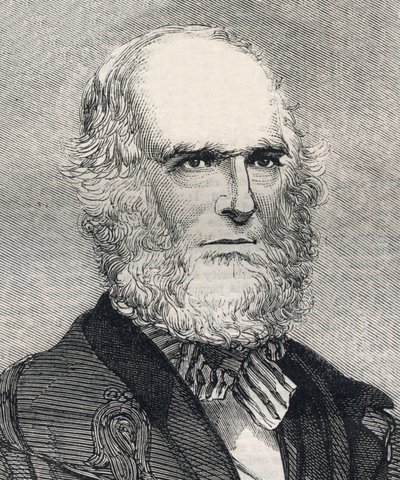 威廉-卡伦-布莱恩特（1794-1878）的肖像，美国诗人。雕刻在1858年1月23日的 "图解伦敦新闻 "中。 作者 未知艺术家