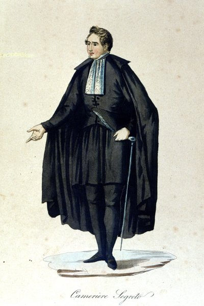 Portrait of a secret camera from the Vatican State. 19th century engraving. 作者 未知艺术家