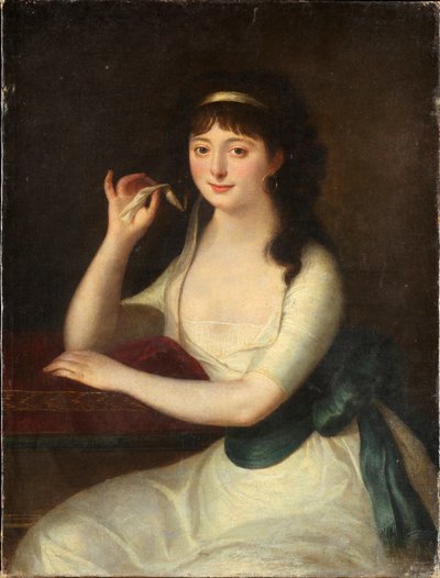 热那亚贵族 Luigia Pallavicini (1772-1841) 侯爵夫人和诗人缪斯的肖像 匿名绘画。 19 世纪。 基因，现代艺术画廊 作者 未知艺术家