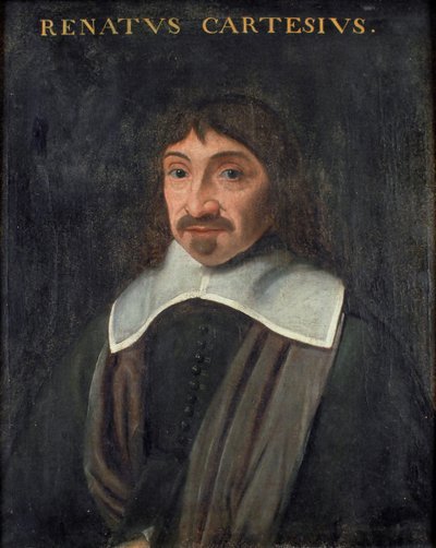 哲学家Rene Descartes (1596-1650)的肖像，匿名。布面油画 作者 未知艺术家