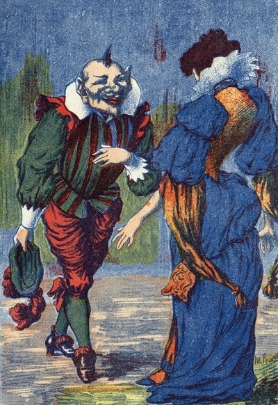 里奎特再次向公主展示自己。法国作家查尔斯-佩罗（1628-1703）的故事《Riquet a la houppe》的插图。匿名插图。图片来源：马塞尔-瓦涅，贾维尔-南希，无日期（19世纪末）。 作者 未知艺术家