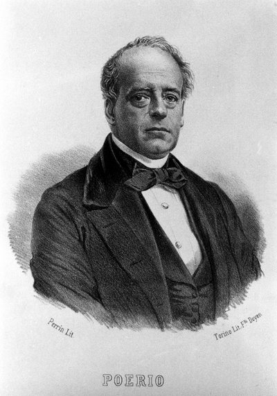 Risorgimento：意大利革命家 Carlo Poerio (1803-1867) 的肖像。 雕刻 19 世纪。 作者 未知艺术家