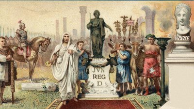 罗马政治体系。平民护民官（Tribune de la plebe）。Caius Sempronius Gracchus (Gaio (Caio) Sempronio Gracco)（公元前154-122年），罗马政治家（与他的兄弟一起被昵称为 "Les Gracques"）在迦太基为殖民地创建了一个新城市（Junonia）。铬酸盐照片的l 作者 未知艺术家