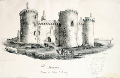 Ruins of the castle of Sucinio in Sarzeau (Morbihan) - engraving 作者 未知艺术家