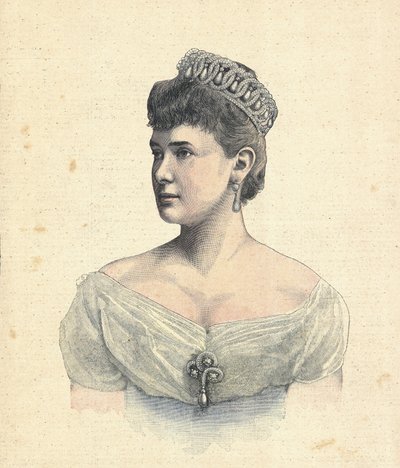 俄罗斯。 俄罗斯女大公玛丽亚·帕夫洛芙娜（1892 年）。 雕刻 作者 未知艺术家