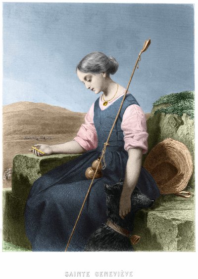 圣热纳维耶夫（Sainte Geneviève），巴黎的守护神。 作者 未知艺术家