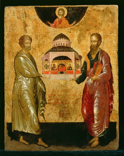 圣徒彼得和保罗向上帝介绍教堂 作者 未知艺术家