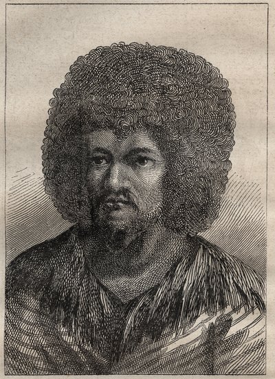 詹姆斯-库克船长（1728-1779）的第二次航行（1772-1775）：大溪地国王O-Too（O Too）的肖像--插图来自 "18世纪伟大的航海家" 作者 未知艺术家