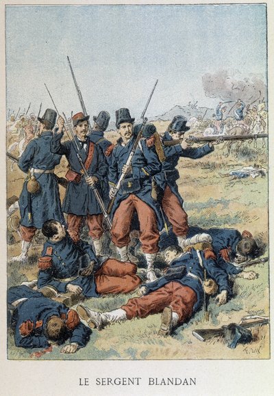 布兰登中士在1842年征服阿尔及利亚期间死亡--见 "法国历史"。 作者 未知艺术家