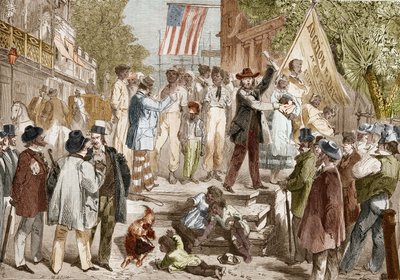 1864年在美国向里士满出售奴隶。 作者 未知艺术家