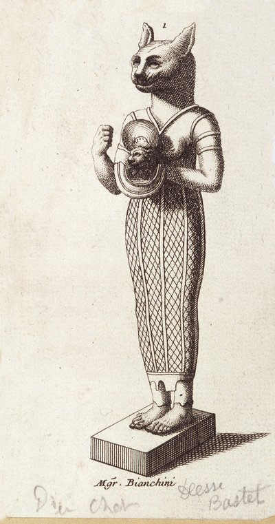 Statue of the Goddess of Dance, Cat-head Bastet (Ancient Egypt). goddess in ancient Egyptian religion, 作者 未知艺术家