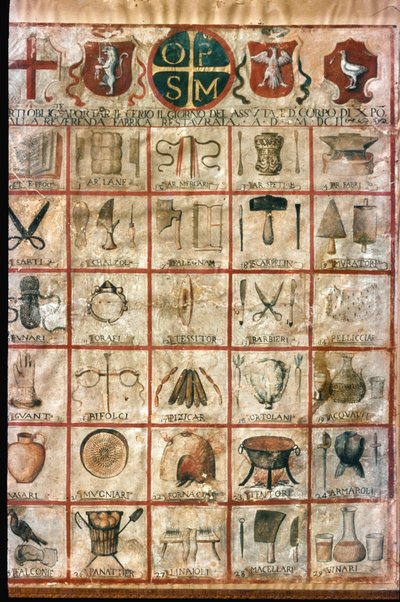 Symbols of the arts in the city. Corporation table 作者 未知艺术家