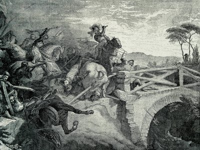 1503 年 12 月 29 日，第三次意大利战争期间法国和西班牙之间的加里利亚诺 (Garellano) 之战：Gonzalo Fernandez De Cordoba 称为 El Gran Capitan 作者 未知艺术家