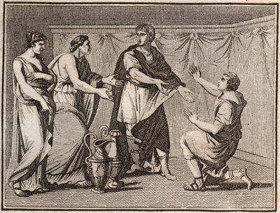 西皮奥的连续性：罗马将军西皮奥-拉菲坎（Cornelius Scipio Aemilianus）在公元前211年征服卡塔赫纳（西班牙的卡塔戈诺瓦）后释放了塞蒂贝里人质，他将拒绝其士兵提供的非常漂亮的女孩。 作者 Unknown artist
