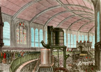 1867年世界博览会上的埃菲尔机器展厅 19世纪的雕刻作品 作者 未知艺术家