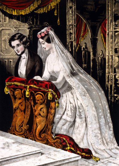 婚姻》（宗教婚姻），色版画1846年。 作者 未知艺术家