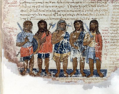 被大卫王的军队打败的Geants（Rephaim或Nephilim）军队 迷你版取自 "Codex de l