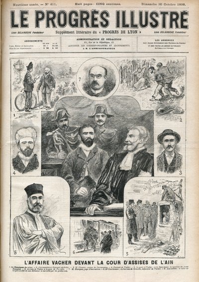 阿西西法院审理的约瑟夫-瓦切尔 "牧羊人杀手"（1869-1898）一案--10月30日《进步-画报》的封面。 作者 未知艺术家