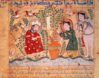 Theriac Miniature 的医生和配方来自“” Le livre des antidotes”” 1199 Paris, B.N. 作者 未知艺术家