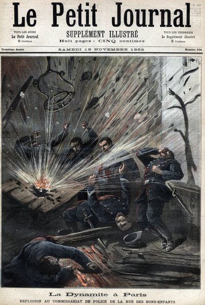 The dynamite in Paris, explosion at the police station rue des Bons Enfants caused by the attack of the anarchist Emile Henry, November 8 作者 未知艺术家