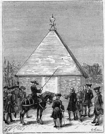 18世纪厄瓜多尔的度量衡：秘鲁Carabourou的金字塔，由La Condamine在1736年提出。雕刻于1891年2月28日的《自然：科学与艺术和工业应用杂志》。 作者 未知艺术家