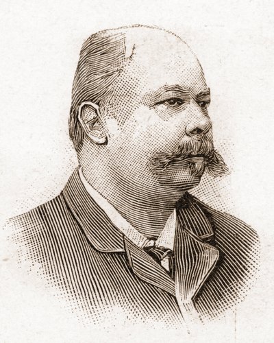 1895年的法兰西学院成员：法国剧作家亨利（Henry）-梅尔哈克（1831-1897）的画像。 作者 未知艺术家